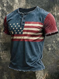 Men's Flag and Eagle Print T-Shirt