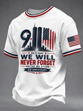 Men's 9.11 Never Forget Printing  T-Shirts
