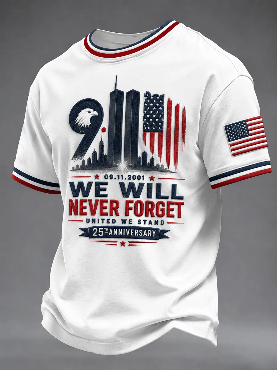 Men's 9.11 Never Forget Printing  T-Shirts