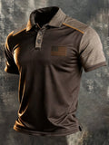 Men's Retro "Patriot" Color-Block Short-Sleeve Polo Shirt