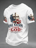Men's Independence Day One Nation Under God Print Short-Sleeve T-Shirt