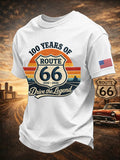 Men's Route 66 Centennial Mother Road Print Round Neck T-shirt