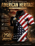 Men's Retro Patriotic Color-Block Short-Sleeve Polo Shirt