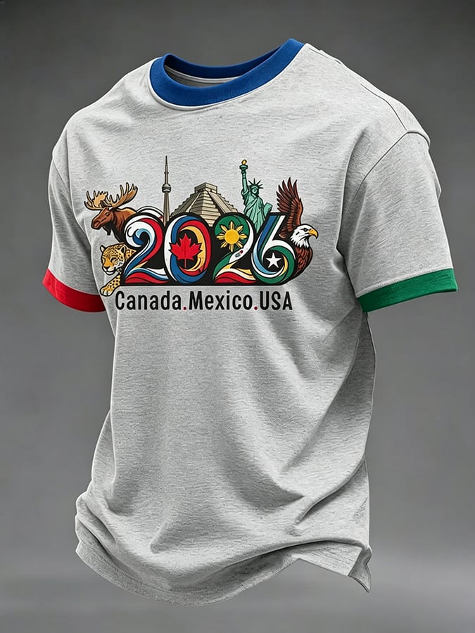 Men's Football Lovers Printed Casual T-shirt
