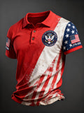 Men's 250th U.S. Independence Day Print Casual Short-Sleeve Polo Shirt