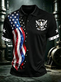 Men's250th Anniversary Print Casual Polo Shirt