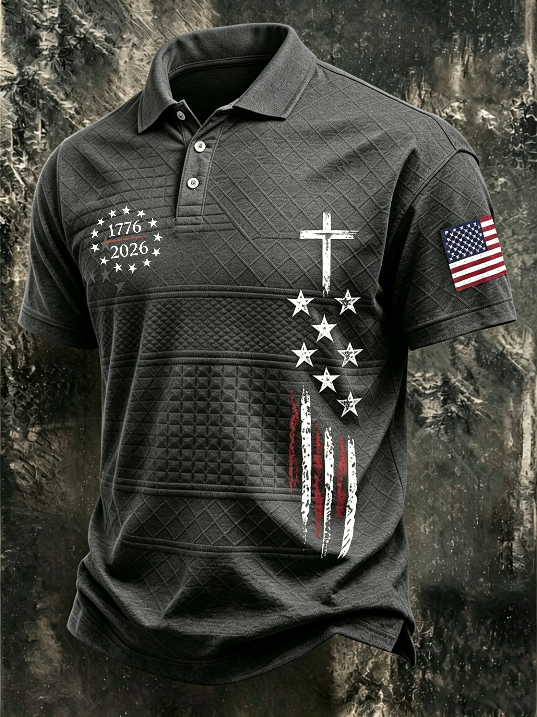 Men's 250th Anniversary Printed Short-Sleeve Polo Shirt