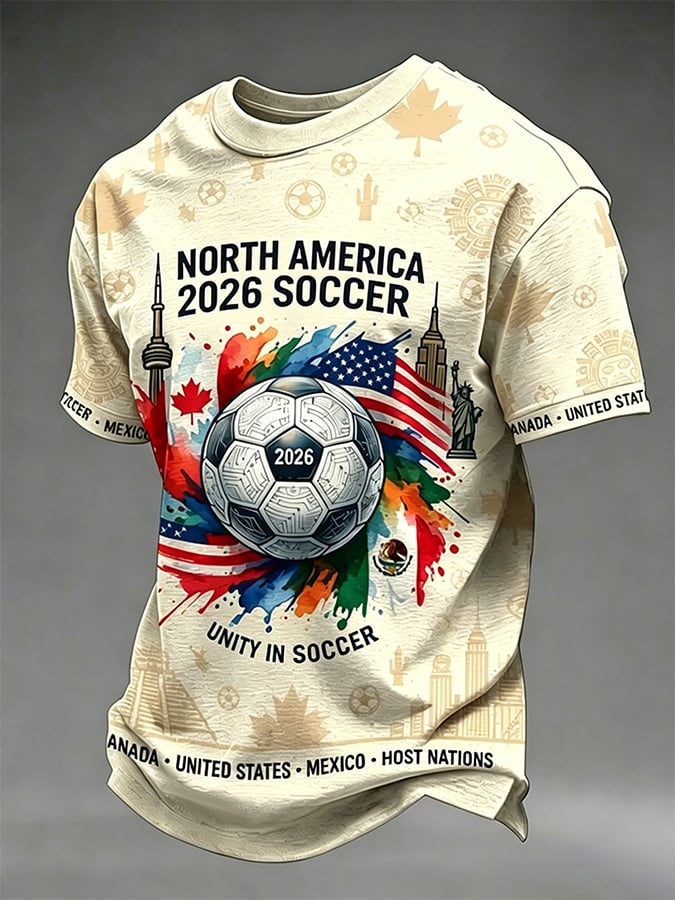 Men's Football Lovers Printed Casual T-shirt
