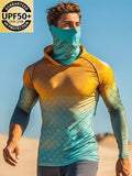 Men's Outdoor Sun Protection Breathable Cool Hooded Sun Protection Long-Sleeved Top