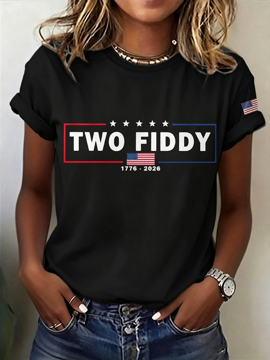 Women'S Two Fiddy Printed Casual T-Shirt