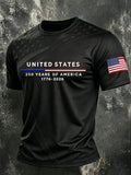 Men's 250 Years Of America Print Casual T-shirt