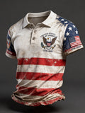 Men's 250th U.S. Independence Day Print Casual Short-Sleeve Polo Shirt