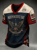 Men's American Flag Printed Casual T-Shirt