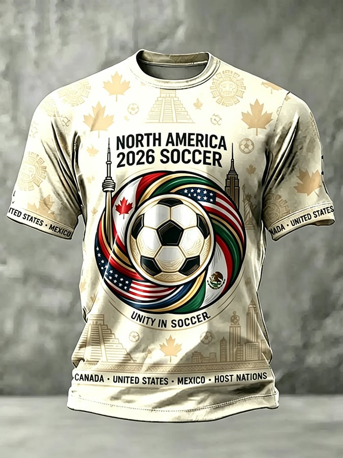 Men's Football Lovers Printed Casual T-shirt