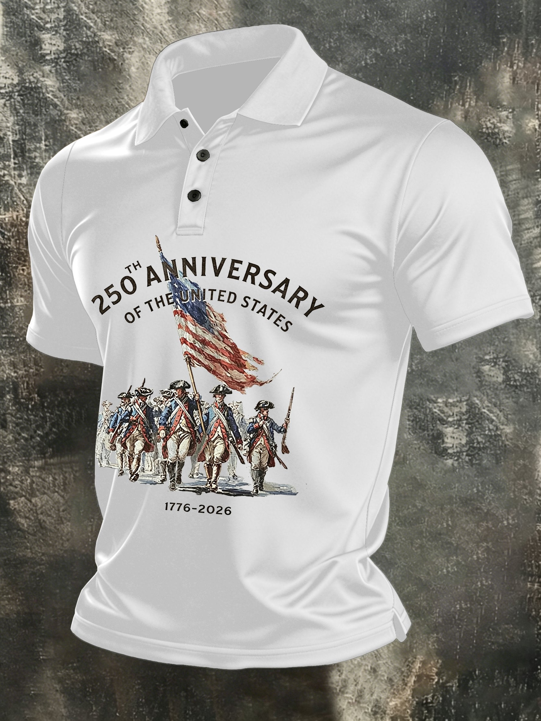 Men's America 250th Anniversary Print Casual Polo Shirt