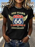 Women's Route 66 Centennial Print Casual T-shirt