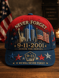 Never Forget 9/11 2001 American Flag Honor The Heroes Baseball Cap