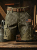 Men's Retro Patriotic Outdoor Multi-Pocket Functional Cargo Shorts