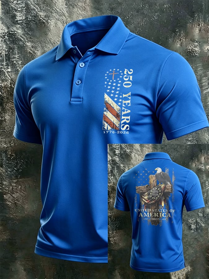 Men's Printed Short-Sleeve Polo Shirt