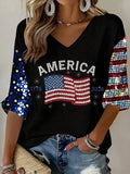 Women's Casual Printed Waffle Top