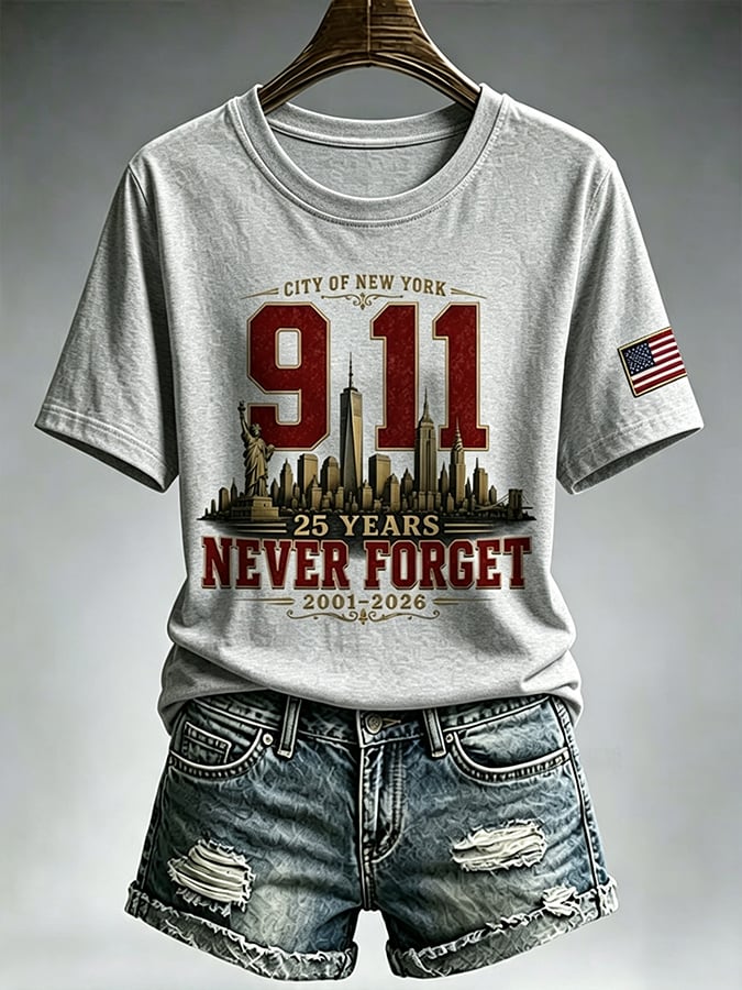 9.11 Never Forget Printed T-Shirts