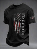 Men's America Freedom Flag Print Casual T-Shirt