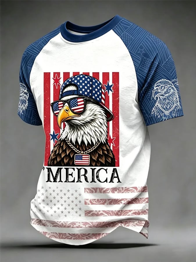 Men's Funny Vulture Independence Day Print Tee