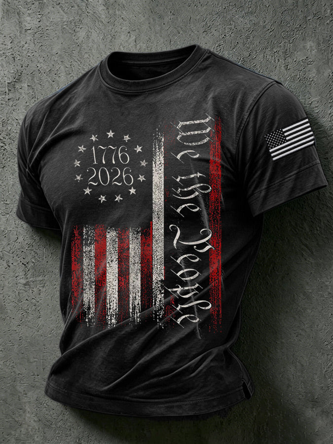 Men'S America Flag Printed Casual T-Shirt