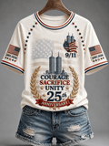 Women's 9.11 Never Forget Printed Casual Tops
