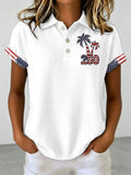 Women's Retro American Flag 250th Anniversary Print Casual T-Shirt