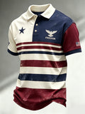 Men'S Casual Independence Day Print Polo Shirt