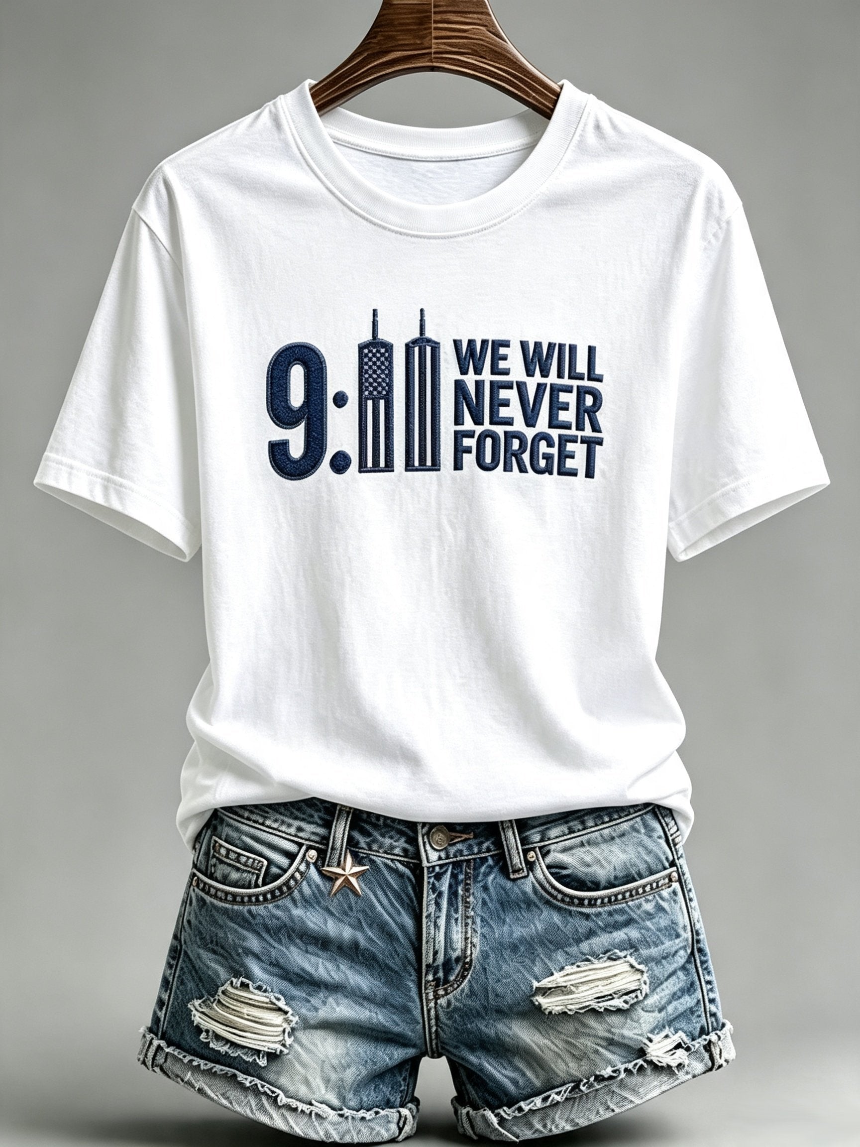 9.11 Never Forget Printed T-Shirts