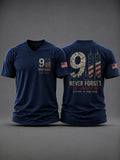 Men's Printed T-Shirt in Memory of 9/11 Victims