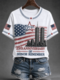 Women's  Retro  9.11 Never Forget Print T-shirt