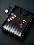Men's Casual Flag Independence Day Print Polo