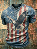 Men's American Flag Printed Casual T-Shirt