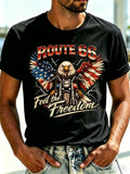 Men's Route 66 Centennial Print Round Neck T-Shirt