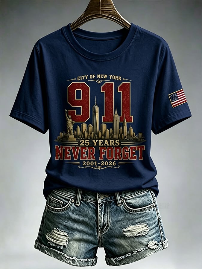 9.11 Never Forget Printed T-Shirts
