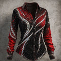 Women's Sequin Art Print Casual Shirt
